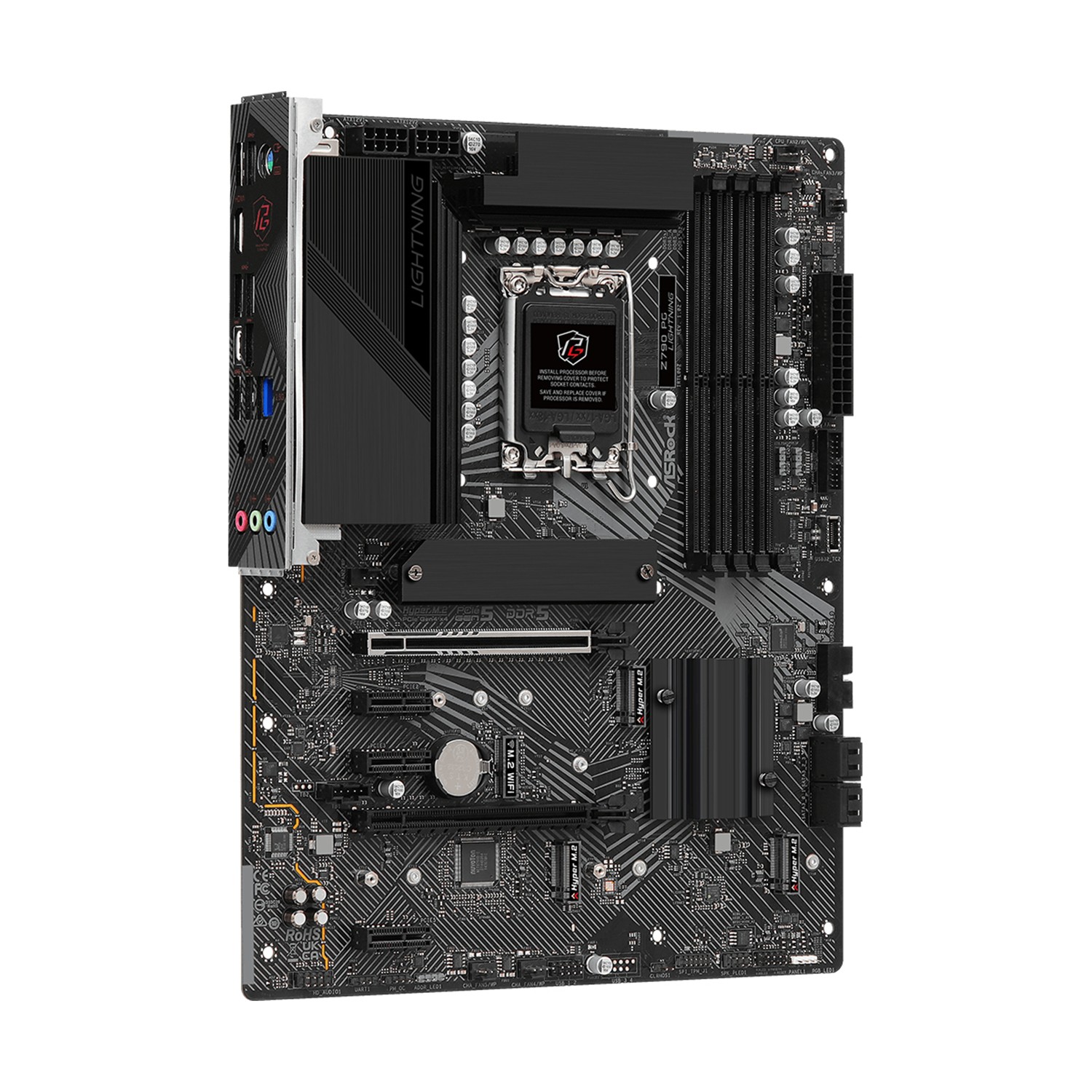 Zweites Bild vonASRock Z790 PG Lightning, Intel, LGA 1700, Intel® Core™ i5, Intel® Core™ i7, Intel® Core™ i9, DDR5-SDRAM, 128 GB, DIMM