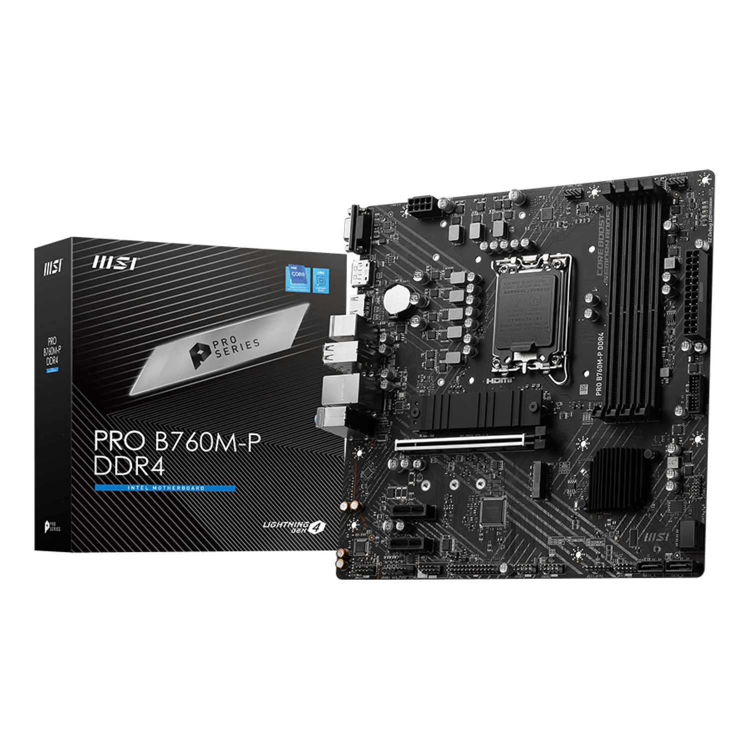 MSI PRO B760M-P DDR4, Intel, LGA 1700, Intel® Celeron®, Intel® Pentium® Gold, LGA 1700, DDR4-SDRAM, 128 GB