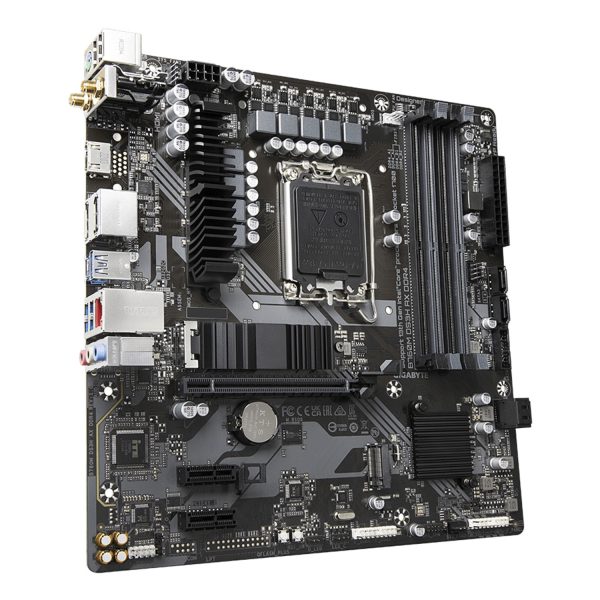 Zweites Bild vonGigabyte B760M DS3H AX DDR4 Motherboard - Unterstützt Intel Core 14. Generation CPUs, 6+2+1 Phasen Digital VRM, bis zu 5333MHz DDR4 (OC), 2xPCIe 4.0 M.2, Wi-Fi 6E, 2.5GbE LAN, USB 3.2 Gen2, Intel, LGA 1700, Intel® Celeron®, Intel® Core™ i3, Intel® Core™ i