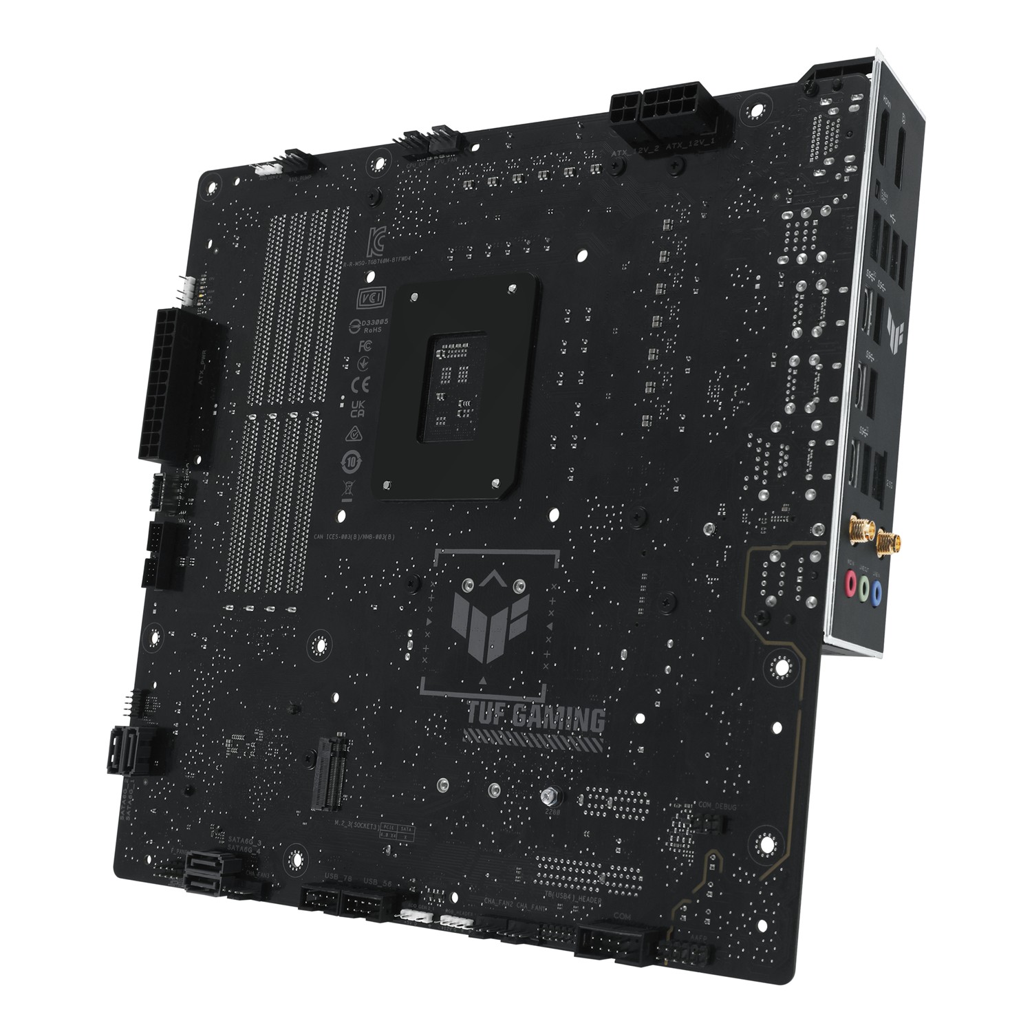 Zweites Bild vonASUS TUF GAMING B760M-BTF WIFI D4, Intel, LGA 1700, Intel® Celeron®, Intel® Core™ i3, Intel® Core™ i5, Intel® Core™ i7, Intel® Core™ i9,..., LGA 1700, DDR4-SDRAM, 128 GB