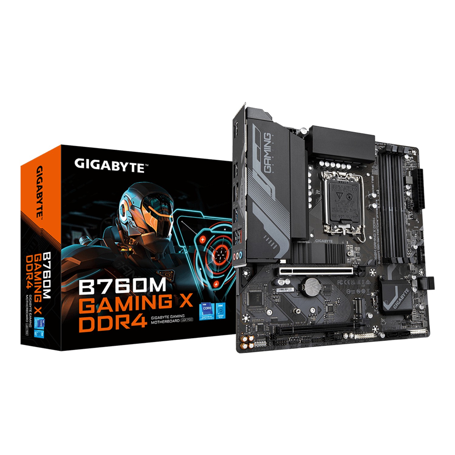 Gigabyte B760M GAMING X DDR4 Motherboard - Unterstützt Intel Core 14. Generation CPUs, 8+1+1 Phasen Digital VRM, bis zu 5333MHz DDR4 (OC), 2xPCIe 4.0 M.2, 2.5GbE LAN, USB 3.2 Gen2, Intel, LGA 1700, Intel® Celeron®, Intel® Core™ i3, Intel® Core™ i5, Intel®