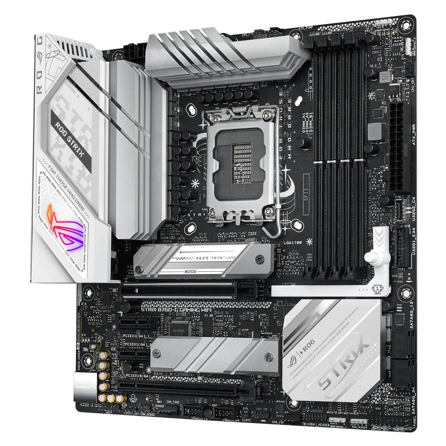 Zweites Bild vonASUS ROG STRIX B760-G GAMING WIFI, Intel, LGA 1700, Intel® Celeron®, Intel® Pentium® Gold, Intel® Core™ i3, Intel® Core™ i5, Intel® Core™..., LGA 1700, DDR5-SDRAM, 192 GB