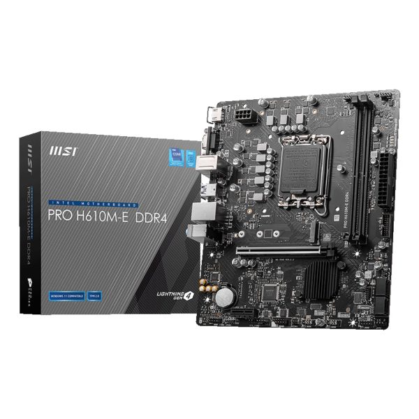 MSI PRO H610M-E DDR4, Intel, LGA 1700, Intel® Core™ i9, LGA 1700, DDR4-SDRAM, 64 GB