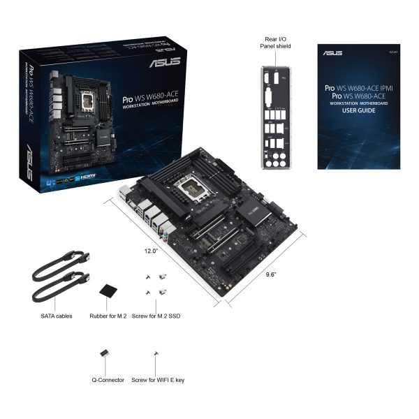 Zweites Bild vonASUS PRO WS W680-ACE, Intel, LGA 1700, Intel® Celeron®, Intel® Core™ i5, Intel® Core™ i7, Intel® Core™ i9, Intel® Pentium® Gold, LGA 1700, DDR5-SDRAM, 128 GB
