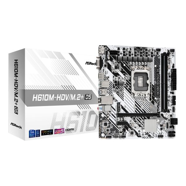 ASRock H610M-HDV/M.2+ D5, Intel, LGA 1700, DDR5-SDRAM, 96 GB, DIMM, Zweikanalig
