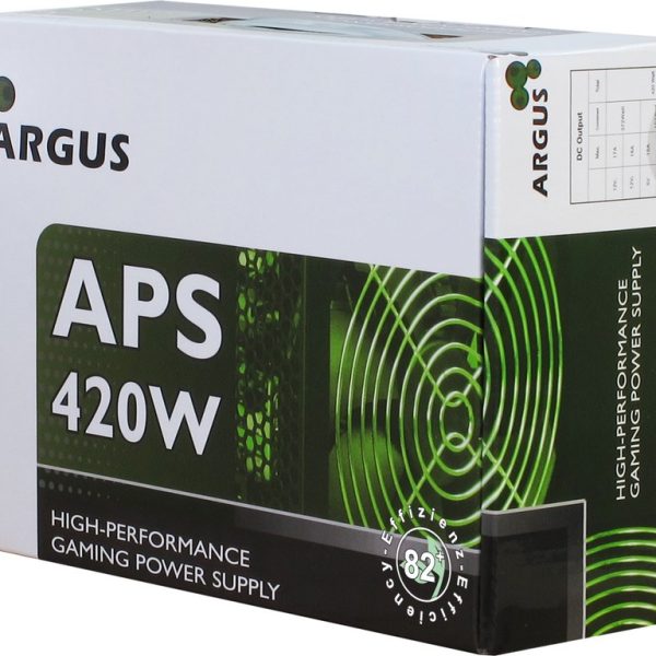 Zweites Bild vonInter-Tech Argus APS, 420 W, 115 - 230 V, 47 - 63 Hz, +12V1,+12V2,+3.3V,+5V,+5Vsb,-12V, Aktiv, 103 W