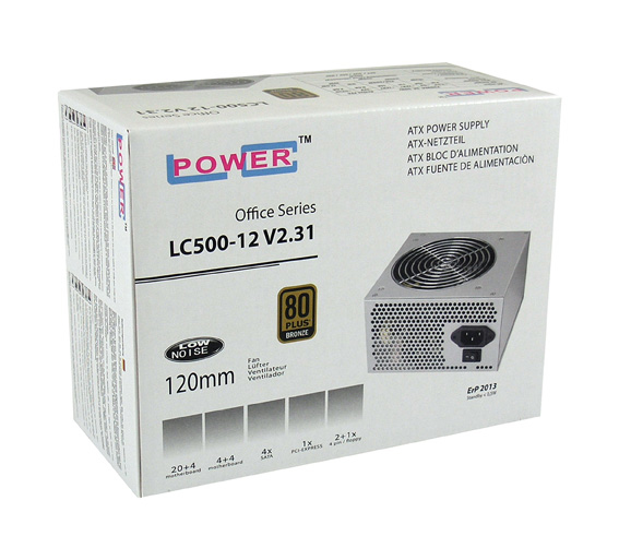 Zweites Bild vonLC-Power LC500-12 V2.31, 350 W, 230 V, 400 W, 50 Hz, 3 A, +12V1,+12V2,+3.3V,+5V,+5Vsb,-12V