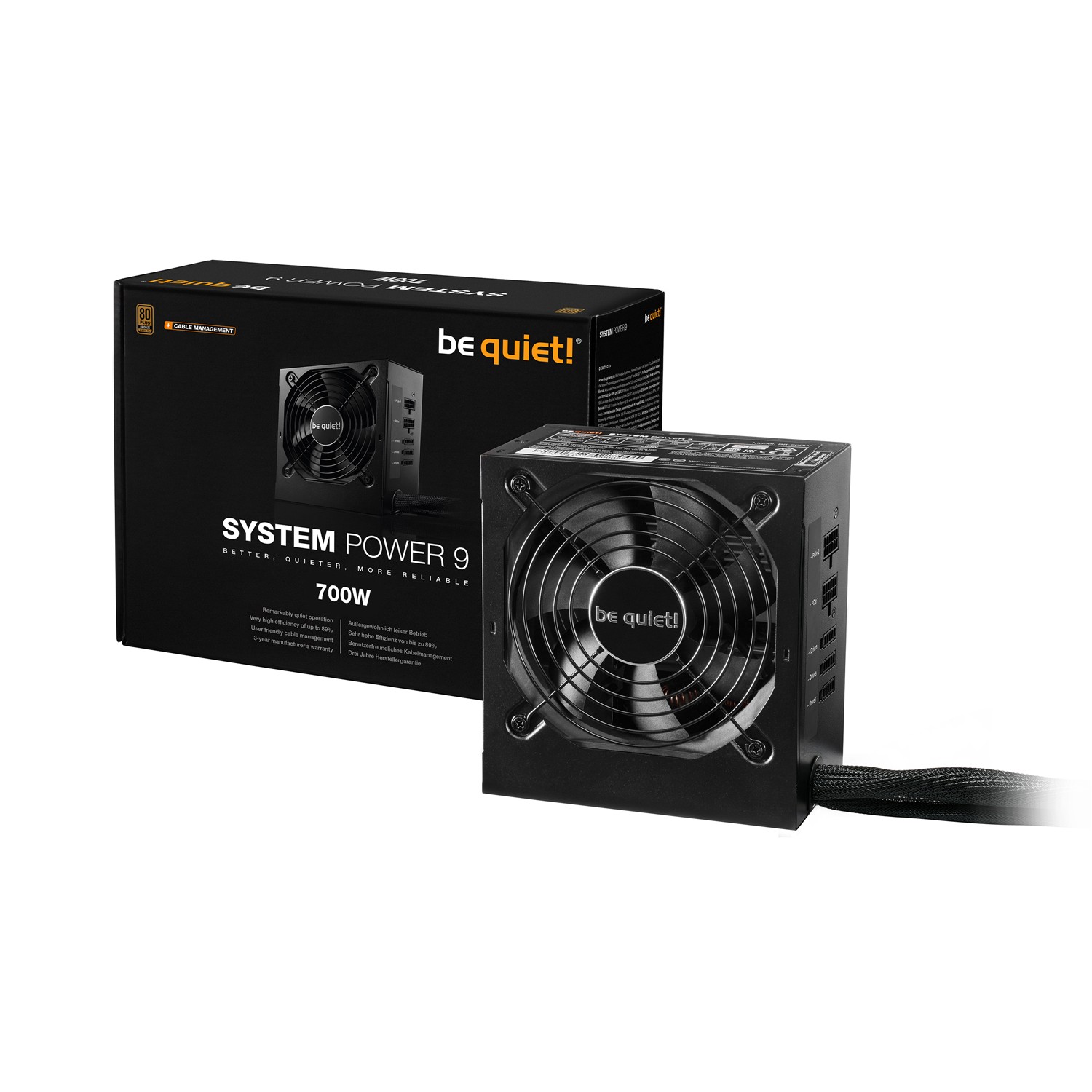 Zweites Bild vonBe Quiet! System Power 9 | 700W CM, 700 W, 200 - 240 V, 50 Hz, 6 A, Aktiv, 130 W