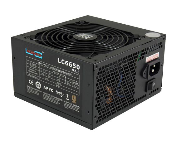 LC-Power LC6650 V2.3, 650 W, 230 V, 47 - 63 Hz, 5 A, Aktiv, 100 W