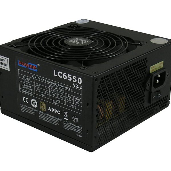 LC-Power LC6550 V2.3, 550 W, 230 V, 50 Hz, 5 A, Aktiv, 145 W