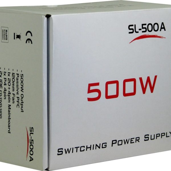 Zweites Bild vonInter-Tech SL-500A, 500 W, 230 V, 60 Hz, +12V,+3.3V,+5V,+5Vsb,-12V, Passiv, 220 W