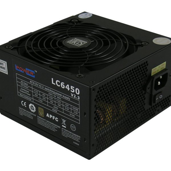 LC-Power LC6450 V2.3, 450 W, 230 V, 50 Hz, 5 A, Aktiv, 115 W