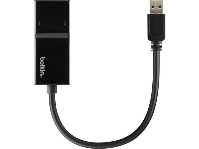 Belkin USB 3.0 / Gigabit Ethernet, Kabelgebunden, USB, Ethernet, Schwarz