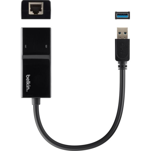 Zweites Bild vonBelkin USB 3.0 / Gigabit Ethernet, Kabelgebunden, USB, Ethernet, Schwarz