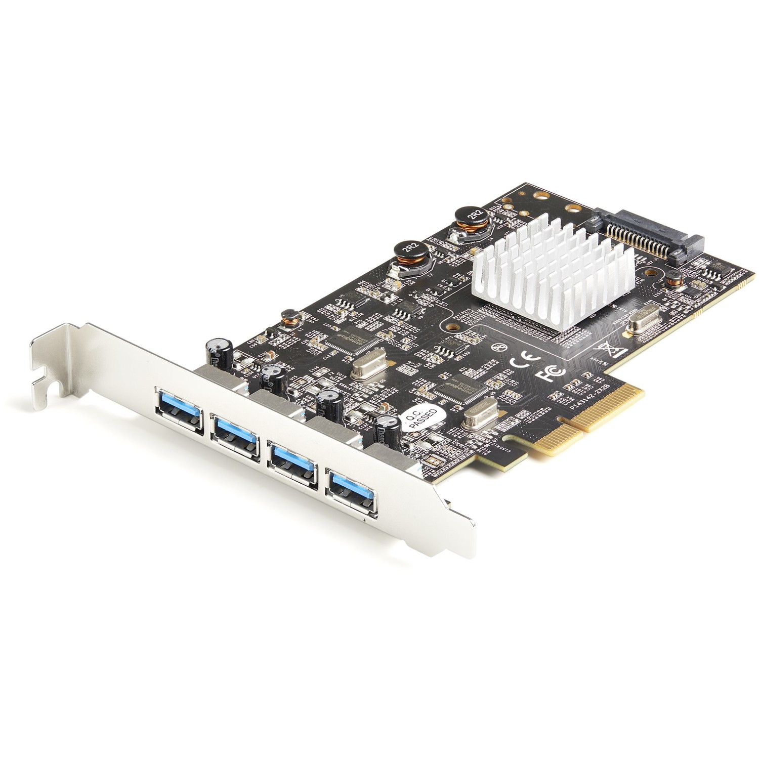 StarTech.com USB PCIe Adapter mit 4 Anschlüssen - 10 Gbit/s USB 3.2 Gen 2 Typ-A PCI Express Erweiterungskarte mit 2 Controllern - 4x USB-A - USB-PCIe-Schnittstellenkarte - Windows/Mac/Linux, PCIe, USB 3.2 Gen 2 (3.1 Gen 2), PCIe 3.0, SATA 15-Pin, Schwarz,