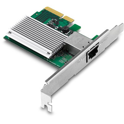 Zweites Bild vonTRENDnet TEG-10GECTX, Eingebaut, Kabelgebunden, PCI Express, Ethernet, 10000 Mbit/s, Grün, Grau