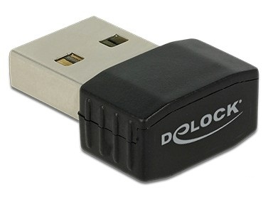 Delock 12461, Kabellos, USB, WLAN, Wi-Fi 5 (802.11ac), 433 Mbit/s, Schwarz