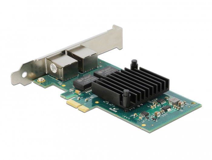 Zweites Bild vonDelock PCI Express x1 Karte 2 x RJ45 Gigabit LAN i350, Eingebaut, Kabelgebunden, PCI Express, Ethernet, 4000 Mbit/s