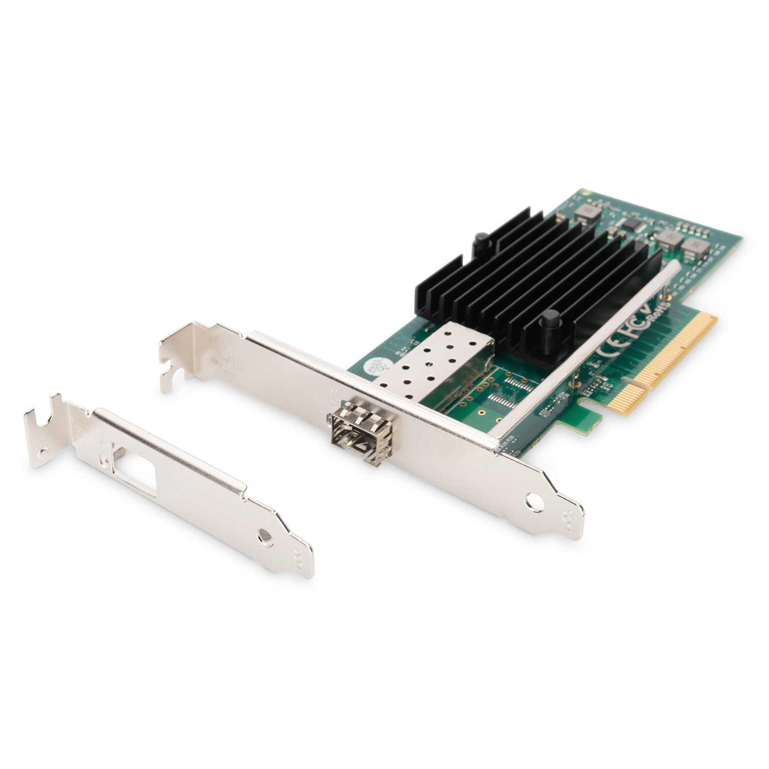 DIGITUS Single Port 10 Gigabit Ethernet Netzwerkkarte, SFP, PCI Express, Intel Chipsatz
