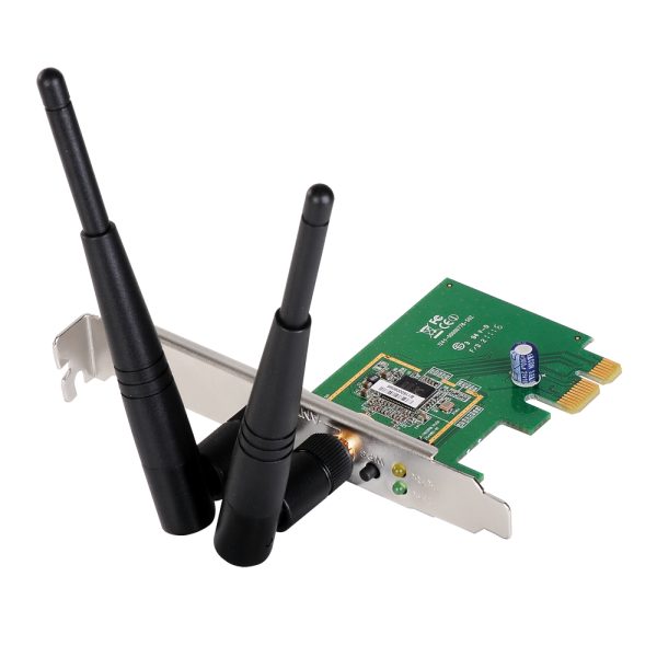 Edimax EW-7612PIn V2, Eingebaut, Kabellos, PCI Express, WLAN, 300 Mbit/s, Schwarz, Grün, Silber