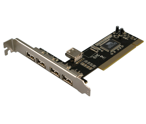 LogiLink 4+1-port USB 2.0 PCI Card, PCI, USB 2.0, ROHS, FCC, CE, VIA VT6212L, 480 Mbit/s, PC, Mac