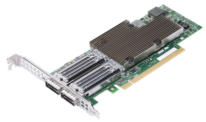 BROADCOM BCM957508-P2100G, Eingebaut, Kabelgebunden, PCI Express, Faser, 100000 Mbit/s, Grün, Aluminium