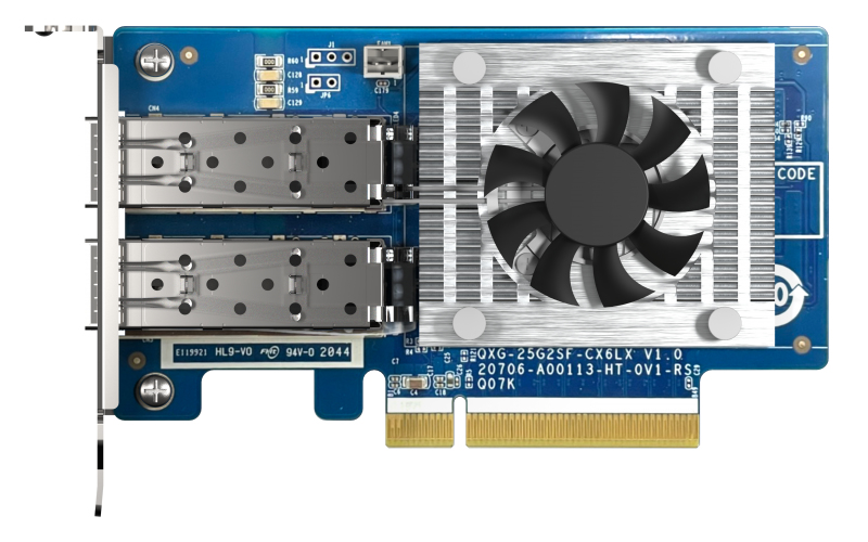 Zweites Bild vonQNAP QXG-25G2SF-CX6, Eingebaut, Kabelgebunden, PCI Express, Faser, 25000 Mbit/s