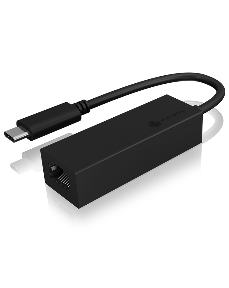 Zweites Bild vonICY BOX IB-LAN100-C3, Kabelgebunden, USB Typ-C, Ethernet, 1000 Mbit/s, Schwarz