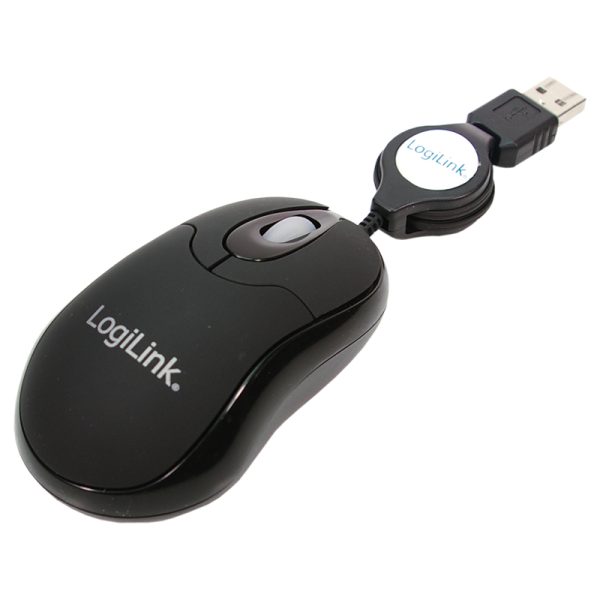 LogiLink ID0016, Beidhändig, Optisch, USB Typ-A, 800 DPI, Schwarz