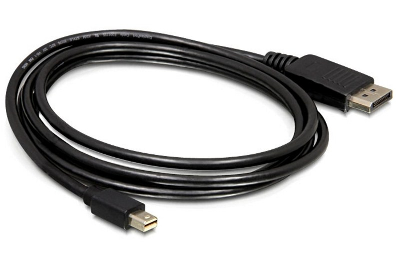 Zweites Bild vonDelock mini DP/DP 1.2, 2 m, Mini DisplayPort, DisplayPort, Männlich, Männlich, 3840 x 2160 Pixel
