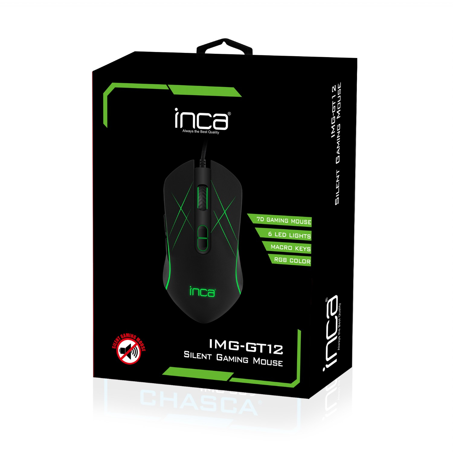 Zweites Bild vonINCA IMG-GT12, rechts, USB Typ-A, 3200 DPI, Schwarz