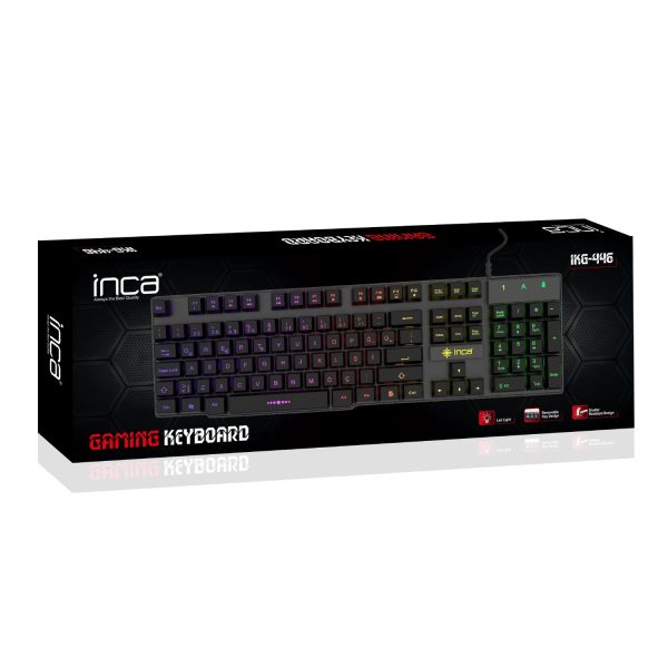 Zweites Bild vonINCA IKG-446, Kabelgebunden, USB, Mechanischer Switch, QWERTZ, RGB-LED, Schwarz