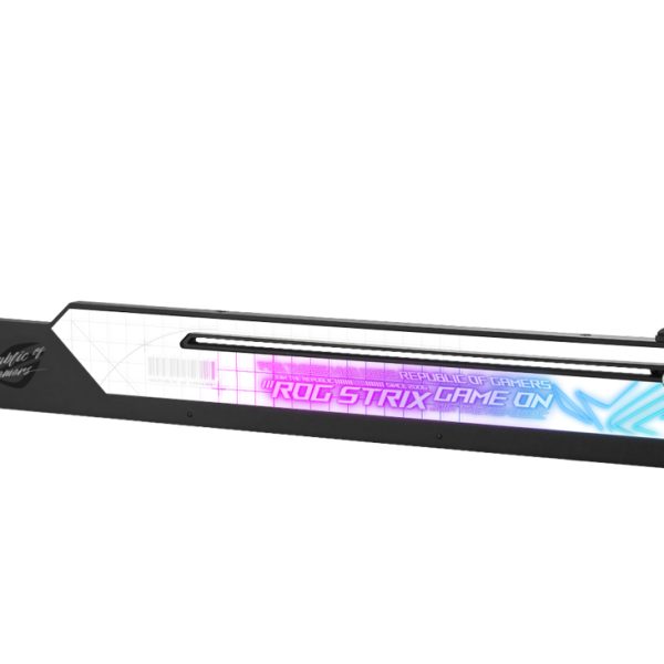 Zweites Bild vonASUS ROG Strix Graphics Card Holder, Universal, Grafikkartenhalter, Schwarz, Grau, Mehrfarbig, 3-pin Addressable RGB Lighting, 330 mm
