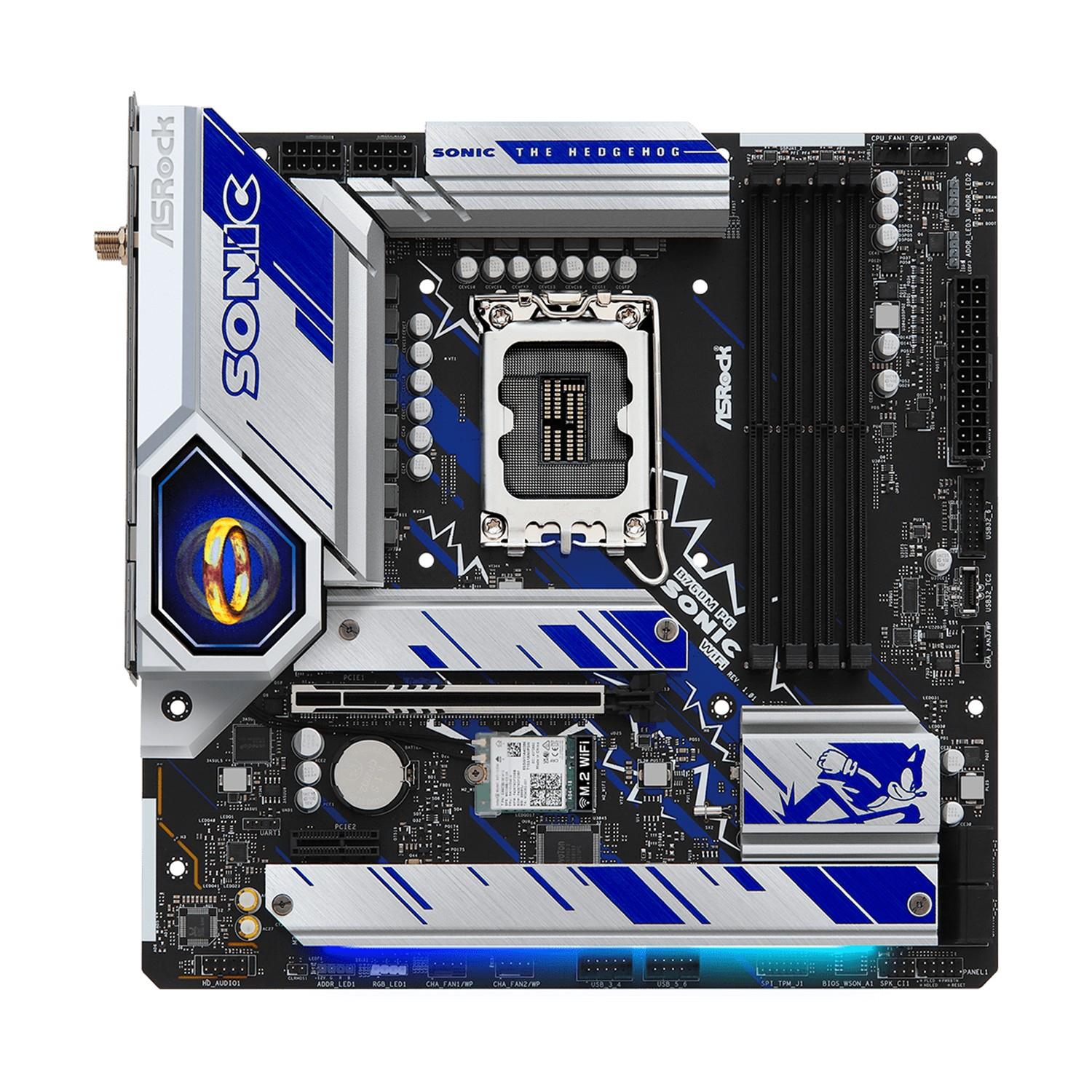 Zweites Bild vonASRock B760M PG SONIC WIFI, Intel, LGA 1700, Intel® Core™ i5, Intel® Core™ i7, Intel® Core™ i9, DDR5-SDRAM, 128 GB, DIMM