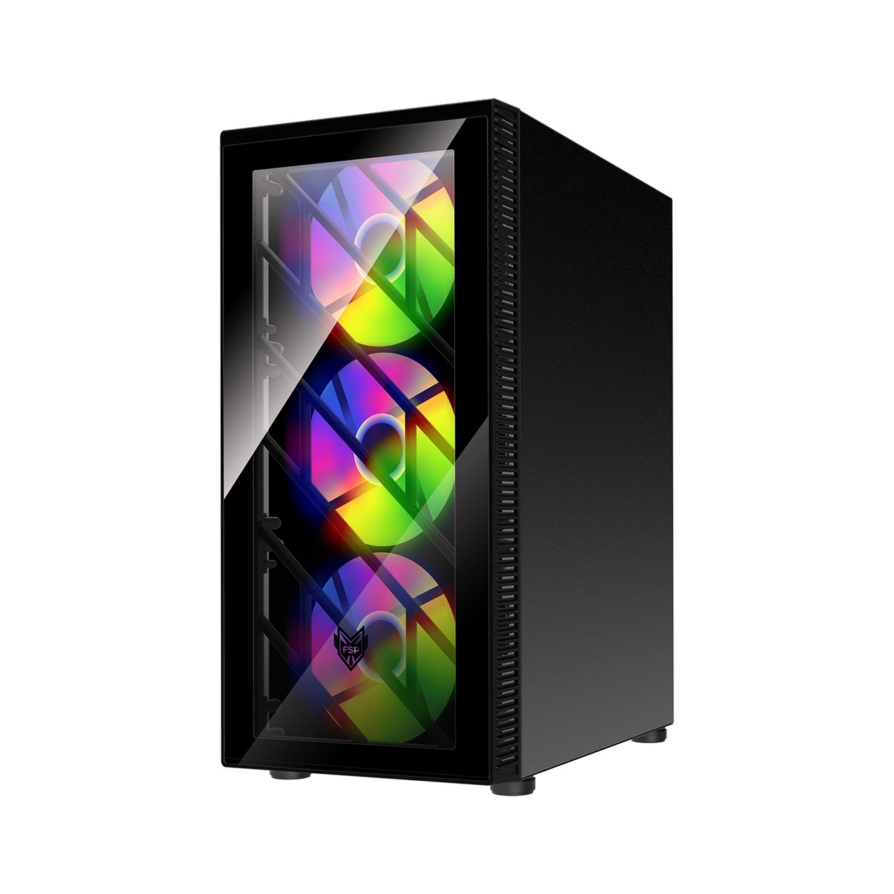 Zweites Bild vonFSP CMT192, Midi Tower, PC, Schwarz, ATX, micro ATX, Mini-ITX, SPCC, Gehärtetes Glas, Multi