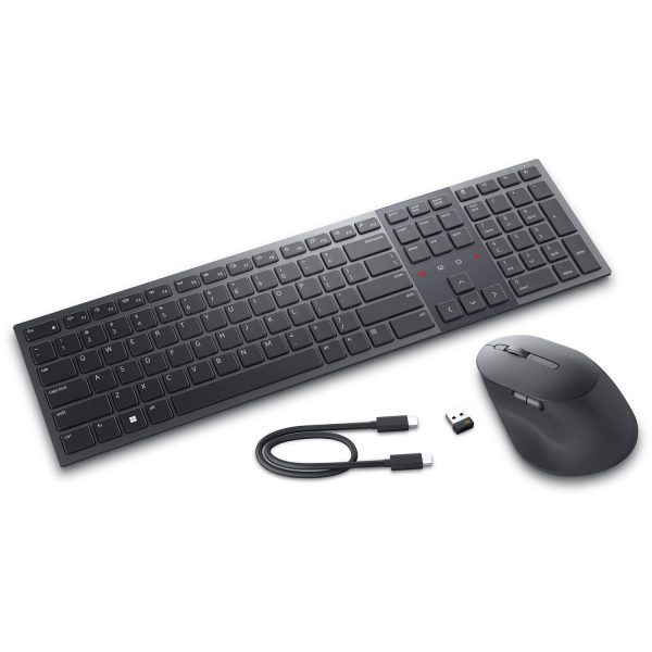 Zweites Bild vonDell KM900, Kabellos, RF Wireless + Bluetooth, Scherenschalter, QWERTZ, Graphit, Maus enthalten