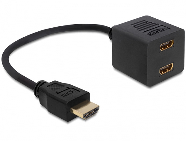 Delock 65226, HDMI Typ A (Standard), 2 x HDMI, Schwarz