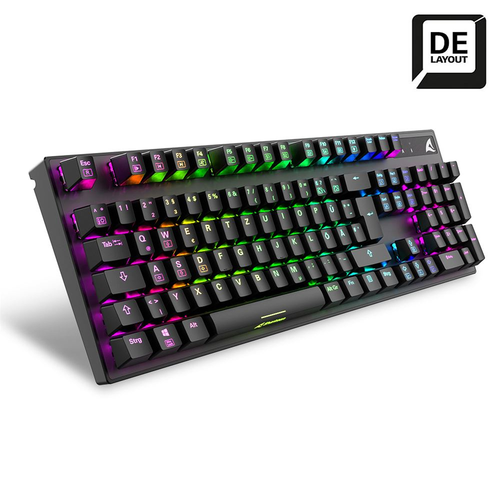 Zweites Bild vonSharkoon SKILLER SGK20 Brown, Kabelgebunden, USB, Mechanischer Switch, QWERTZ, RGB-LED, Schwarz