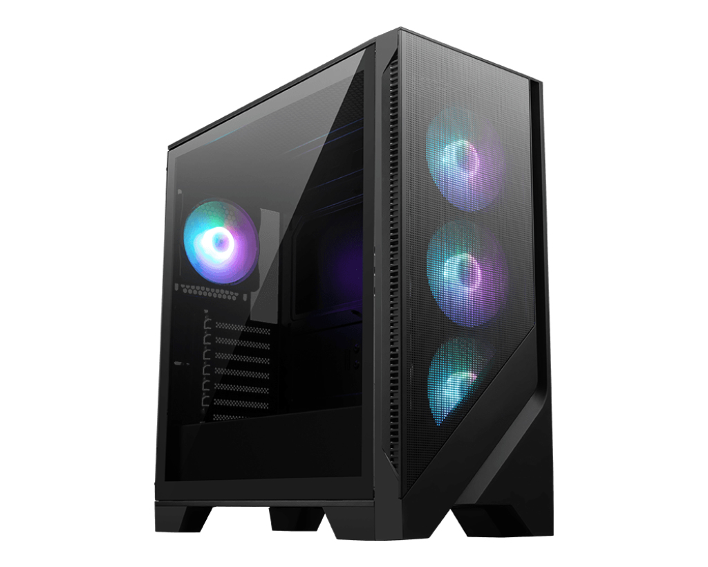 MSI MAG FORGE 320R AIRFLOW, Micro Tower, PC, Schwarz, Transparent, micro ATX, Mini-ITX, Netz, Kunststoff, Gaming