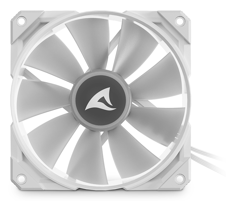Sharkoon F50, Ventilator, 12 cm, 600 RPM, 2000 RPM, 132 m³/h, Grau, Weiß
