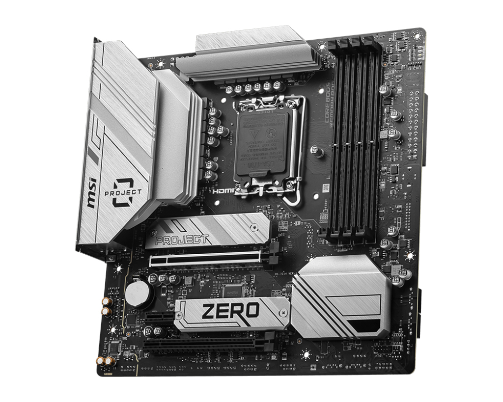 Zweites Bild vonMSI B760M Ptoject Zero, Intel, LGA 1700, Intel® Celeron®, Intel® Pentium® Gold, LGA 1700, DDR5-SDRAM, 256 GB