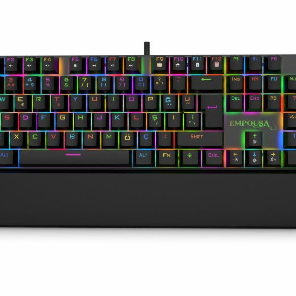 INCA IKG-443, Kabelgebunden, USB, Mechanischer Switch, QWERTY, RGB-LED, Schwarz
