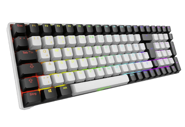 Sharkoon SGK50 S2, Tenkeyless (80 - 87 %), Verkabelt & Kabellos, RF Wireless, Mechanischer Switch, QWERTZ, LED