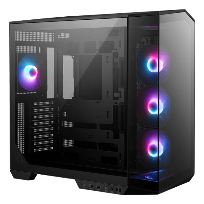 MSI MAG Pano 100R PZ, Midi Tower, PC, Schwarz, ATX, micro ATX, Mini-ATX, Gehärtetes Glas, Gaming