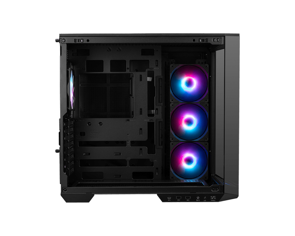 Zweites Bild vonMSI MAG Pano 100R PZ, Midi Tower, PC, Schwarz, ATX, micro ATX, Mini-ATX, Gehärtetes Glas, Gaming