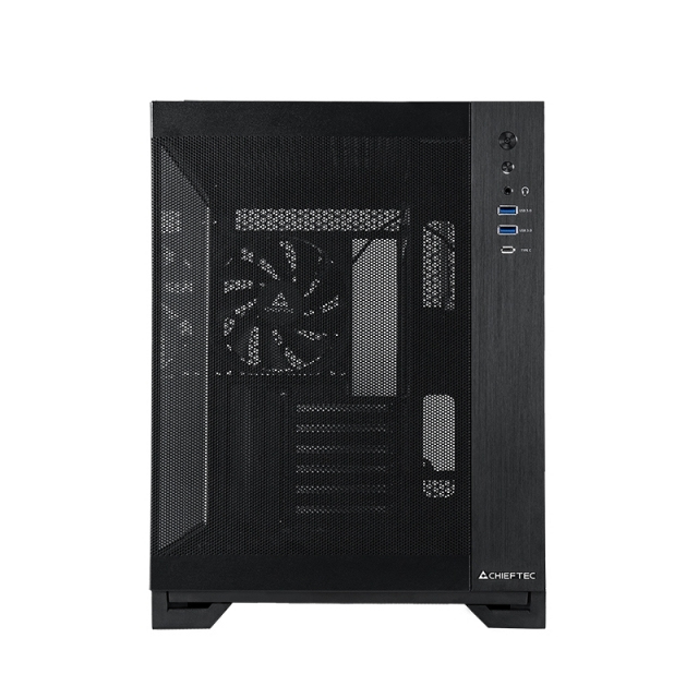 Zweites Bild vonChieftec mATX Gehäuse GM-30B-M-OP, black, Cube, PC, Schwarz, ATX, micro ATX, Gaming, 17,5 cm