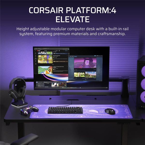 Zweites Bild vonCorsair Platform:4 Elevate, Schwarz, 120 kg, Freistehend, 75 x 75,100 x 100 mm, 12,5 kg, Aluminium