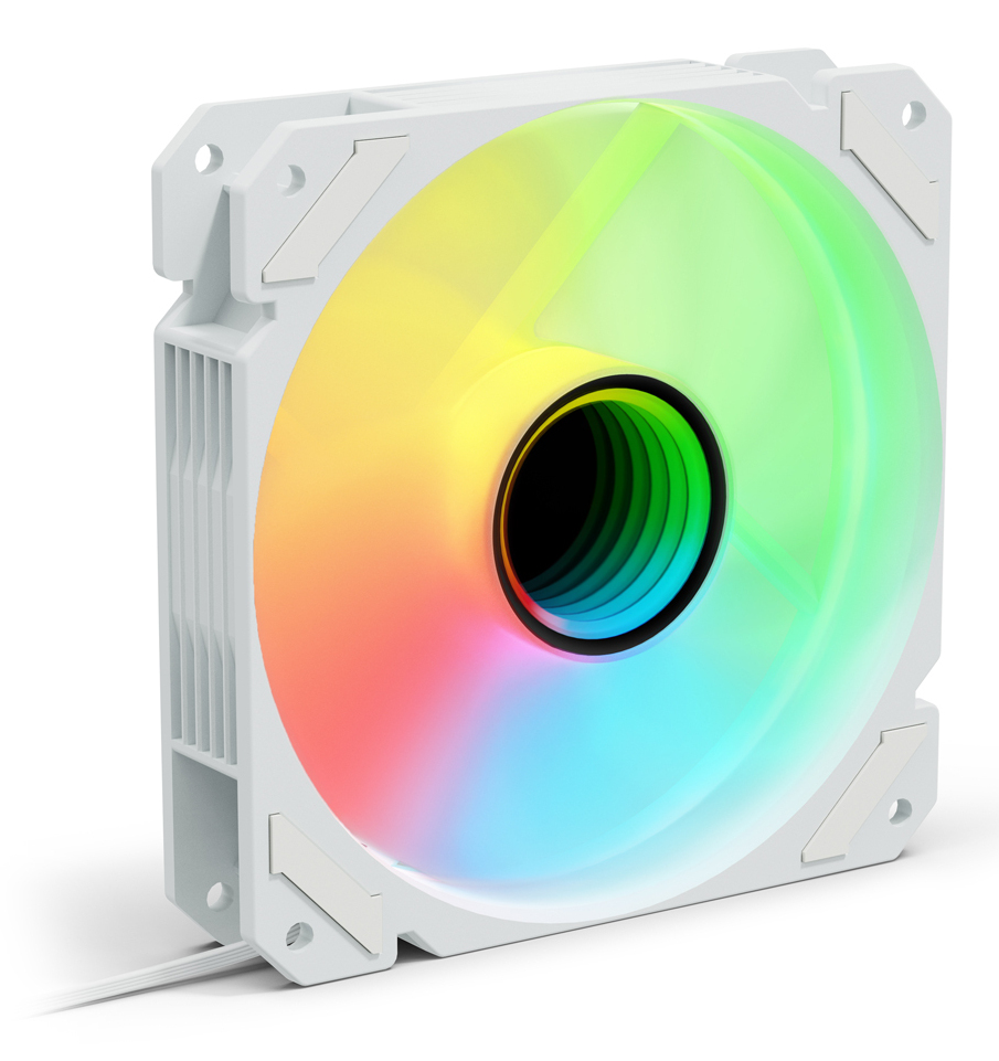 Sharkoon SHARK Mirror PWM RGB, Ventilator, 12 cm, 500 RPM, 1500 RPM, 99,52 m³/h, Weiß