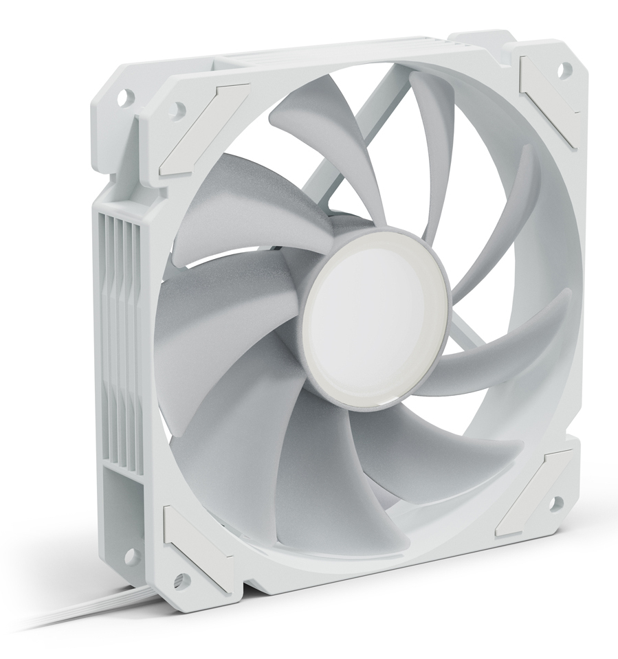 Zweites Bild vonSharkoon SHARK Mirror PWM RGB, Ventilator, 12 cm, 500 RPM, 1500 RPM, 99,52 m³/h, Weiß