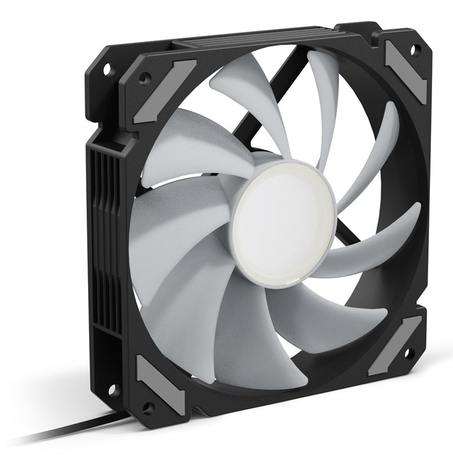 Zweites Bild vonSharkoon SHARK Mirror PWM RGB, Ventilator, 12 cm, 500 RPM, 1500 RPM, 99,52 m³/h, Schwarz
